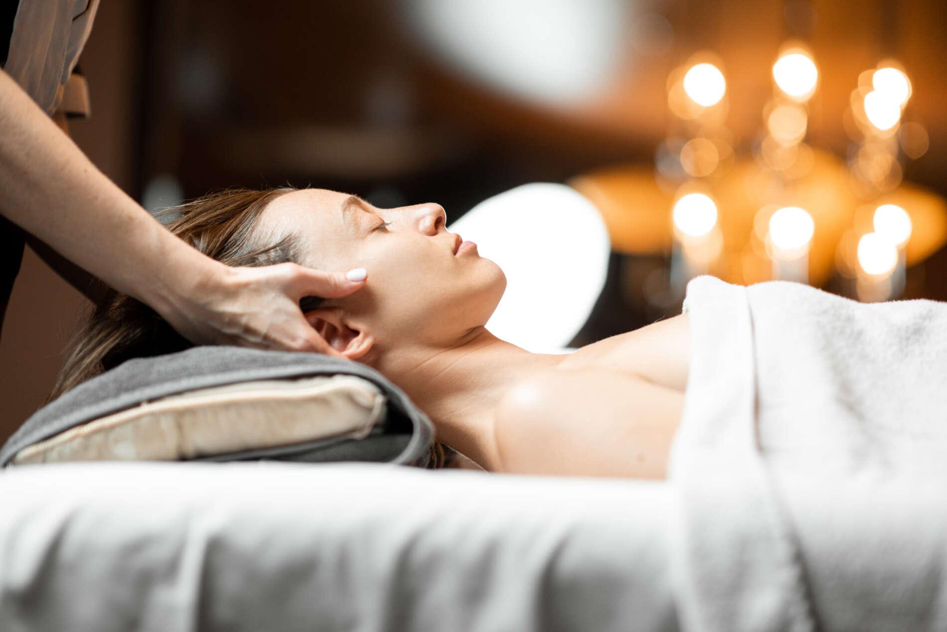 SPA massage with candles