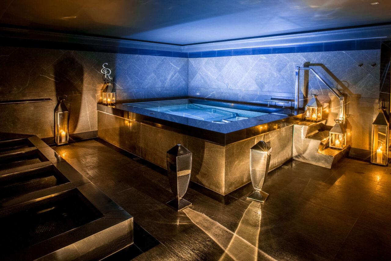 SPA Forest banya with lanterns